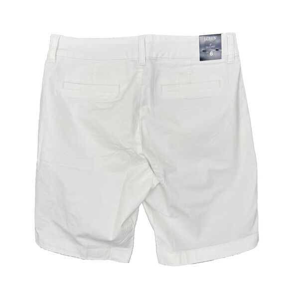 J.CREW 9” Frankie Bermuda Chino Short 6 White Slant Pockets Mid-Rise NWT B12 - Picture 3 of 6